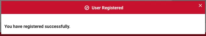 Konjo Bet registration success message
