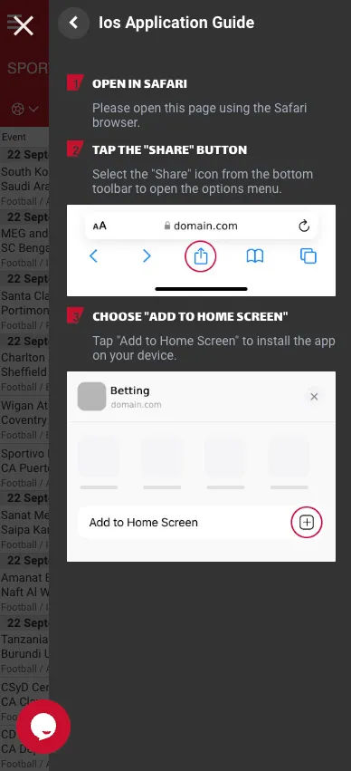 Konjo Bet iOS install guide for the home screen shortcut
