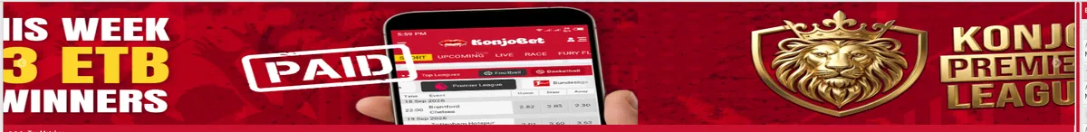 Konjo Bet promotional banner about weekly winners
